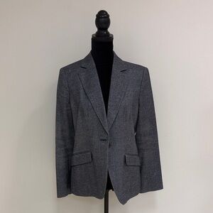 Women's Brooks Brothers Navy Herringbone Wool Blazer, Size 14P